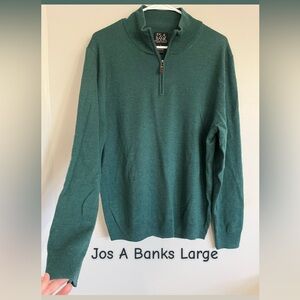 Jos. A. Bank Men's Green Zip-Up Sweater